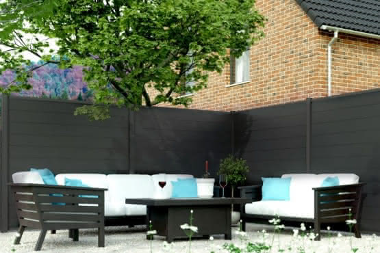 Systemzaun Kingston PVC 178 x 175 cm Dekor Anthrazit Anthrazit