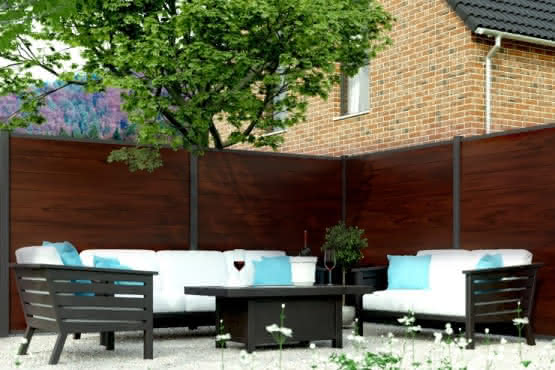 Systemzaun Kingston PVC 178 x 175 cm Dekor Mahagoni Mahagoni