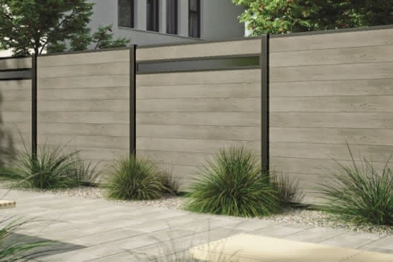 Systemzaun Kingston PVC 178 x 175 cm Dekor MonumentOak MonumentOak