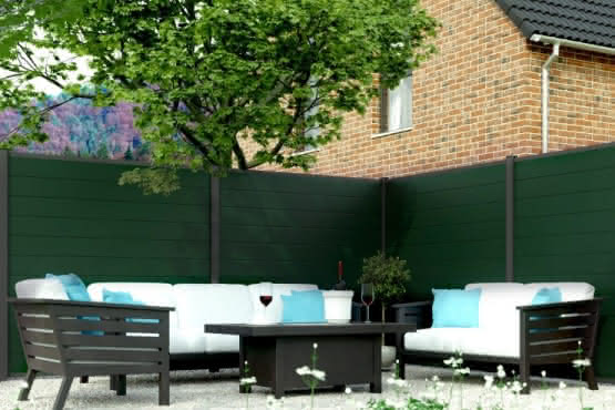 Systemzaun Kingston PVC 178 x 175 cm Dekor Moosgrün 178 x 175 cm Dekor | Moosgrün