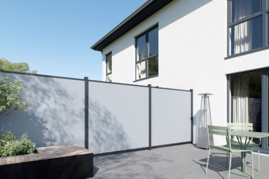 Systemzaun Kingston XL PVC 178 x 175 cm Dekor Silbergrau Silbergrau