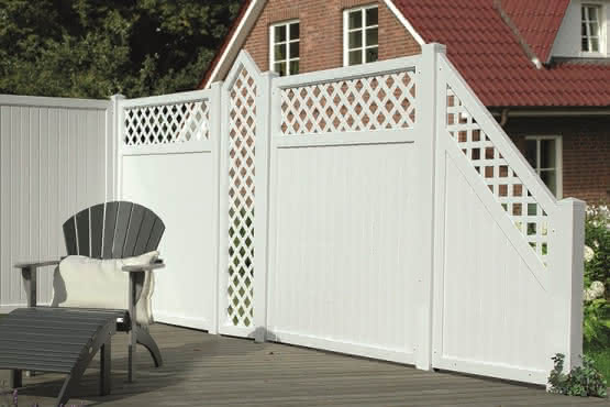 Terrassen-Trennwand-Set Modell Joda Easy PVC-Weiß 