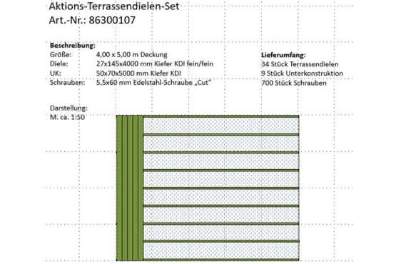 Günstige Terrassendielen 4x5 m 