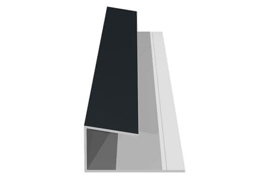 U-Profil für 17 mm Verkleidungsprofile mit Dekor-Folie Anthrazitgrau, 21 x 34 x 6000 mm Anthrazitgrau