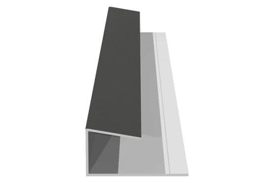 U-Profil für 17 mm Verkleidungsprofile mit Dekor-Folie Basaltgrau, 21 x 34 x 6000 mm Basaltgrau