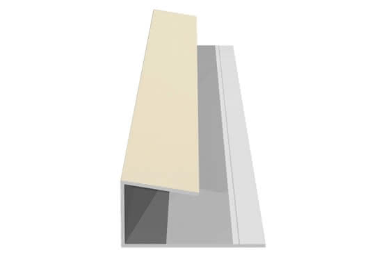 U-Profil für 17 mm Verkleidungsprofile mit Dekor-Folie Altweiß, 21 x 34 x 6000 mm Altweiß