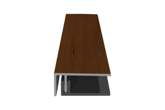 U-Profil zweiteilig für PVC-Fassade, foliert, 22x50x6000 mm honey oak honey oak