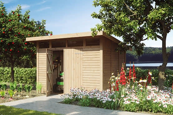 Gartenhaus mit Pultdach  220 x 223 cm | Fichte natur