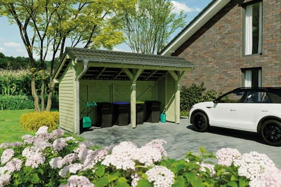 Nordland Unterstand, 500 x 258 cm, Lärche naturbelassen Lärche natur