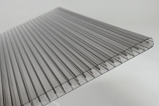 Stegdoppelplatten Polycarbonat Grau X-Struktur 