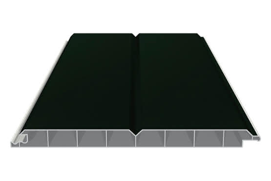 Verkleidungsprofil 17 x 200 mm mit V-Fuge 6000 mm lang mit Dekor-Folie Dunkelgrün Dunkelgrün