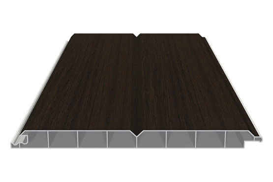 Verkleidungsprofil 17 x 200 mm mit V-Fuge 6000 mm lang mit Dekor-Folie Eiche Dunkel Eiche Dunkel