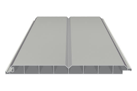 Verkleidungsprofil 17 x 200 mm mit V-Fuge 6000 mm lang mit Dekor-Folie Lichtgrau Lichtgrau