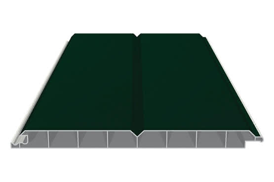 Verkleidungsprofil 17 x 200 mm mit V-Fuge 6000 mm lang mit Dekor-Folie Moosgrün Moosgrün