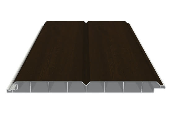 Verkleidungsprofil 17 x 200 mm mit V-Fuge 6000 mm lang mit Dekor-Folie Nussbaum Nussbaum