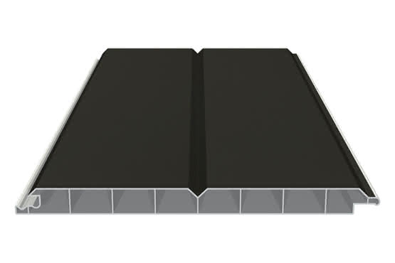 Verkleidungsprofil 17 x 200 mm mit V-Fuge 6000 mm lang mit Dekor-Folie Quarzgrau Quarzgrau