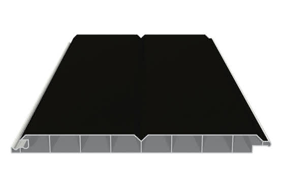 Verkleidungsprofil 17 x 200 mm mit V-Fuge 6000 mm lang mit Dekor-Folie Schwarzbraun Schwarzbraun