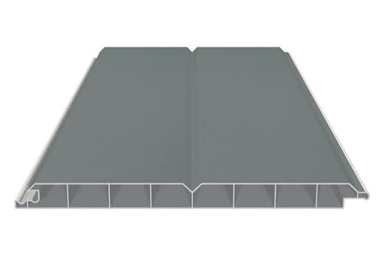 Verkleidungsprofil 17 x 200 mm mit V-Fuge 6000 mm lang mit Dekor-Folie Silbergrau Silbergrau