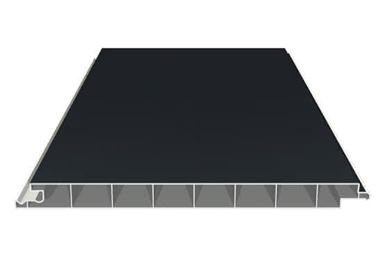 Verkleidungsprofil 17 x 200 mm ohne V-Fuge 6000 mm lang mit Dekor-Folie Anthrazitgrau Anthrazitgrau