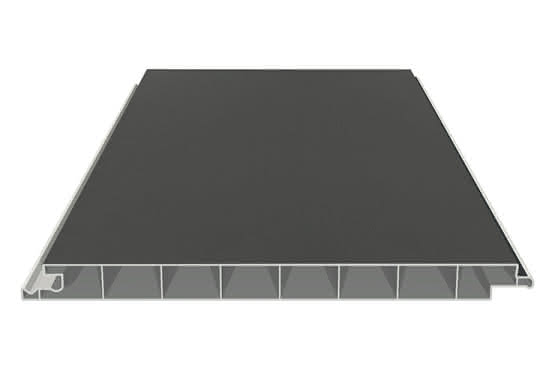 Verkleidungsprofil 17 x 200 mm ohne V-Fuge 6000 mm lang mit Dekor-Folie Basaltgrau Basaltgrau