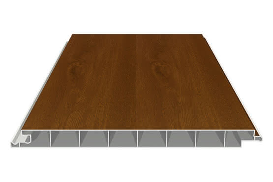 Verkleidungsprofil 17 x 200 mm ohne V-Fuge 6000 mm lang mit Dekor-Folie Golden Oak Golden Oak