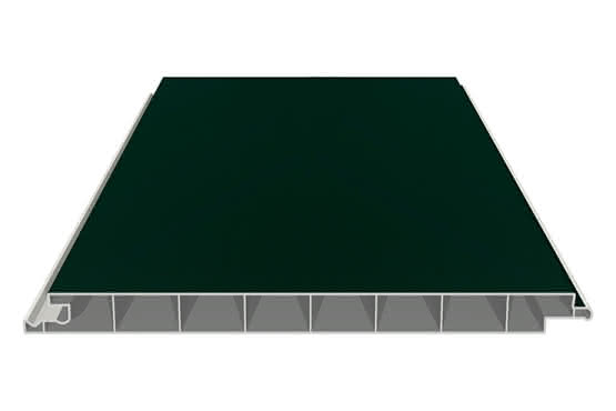 Verkleidungsprofil 17 x 200 mm ohne V-Fuge 6000 mm lang mit Dekor-Folie Moosgrün Moosgrün