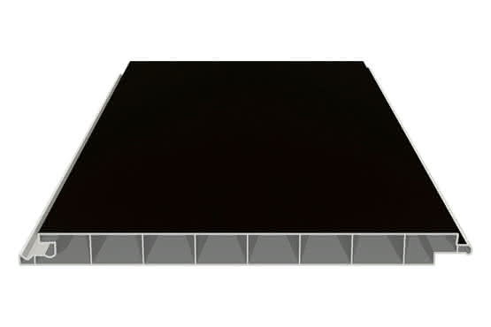 Verkleidungsprofil 17 x 200 mm ohne V-Fuge 6000 mm lang mit Dekor-Folie Schwarzbraun Schwarzbraun