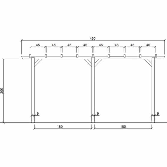 Holz Pergola KomplettBausatz. 3 Pfosten