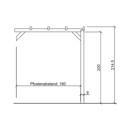 Holz Pergola Komplett-Bausatz. 3 Pfosten