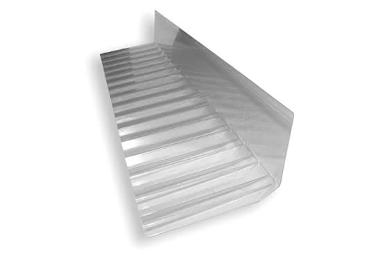 Wandanschluss für Profilplatte Trapez 76/18 Polycarbonat klar, 1270x150x50 mm Trapez 76/18 - Polycarbonat - klar