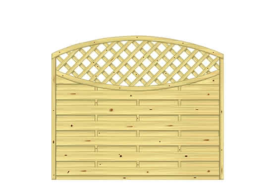 Bogendichtzaun Monegro 180x150/131 cm mit Rankgitter KDI Struktur 180 x 150/131 cm mit Rankgitter | KDI Struktur