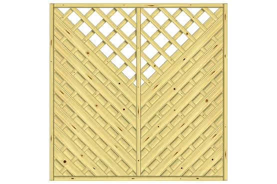 Diagonal Dichtzaun Saragossa 180x180 cm mit Rankgitter KDI Struktur 180 x 180 cm mit Rankgitter | KDI Struktur