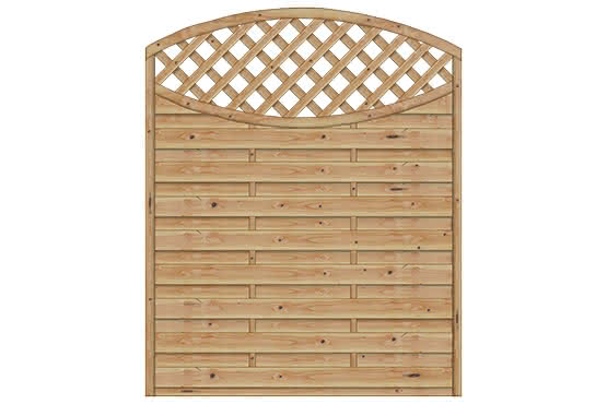 Bogendichtzaun Monegro 150x180/161 cm mit Rankgitter Lärche naturbelassen 150 x 180/161 cm mit Rankgitter | Lärche naturbelassen