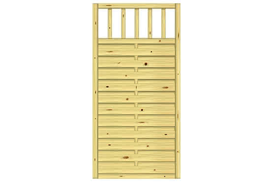 Lamellenzaun Medina 90x180 cm gerade KDI ca. 90 x 180 cm