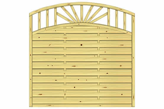 Lamellenzaun Medina 180x180/160 cm mit Oberbogen KDI ca. 180 x 180/160 cm