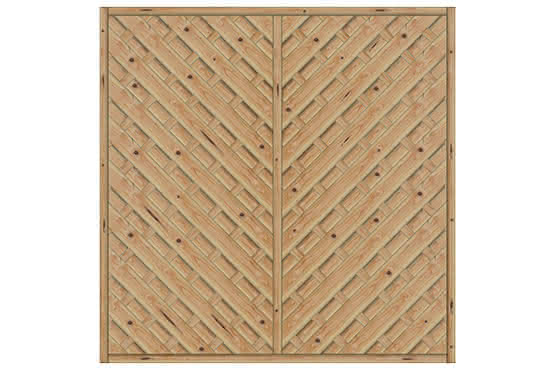 Diagonal Dichtzaun Saragossa 180x180 cm geschlossen Lärche naturbelassen 180 x 180 cm geschlossen | Lärche naturbelassen