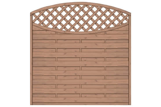 Bogendichtzaun Monegro 180x180/161 cm mit Rankgitter Fichte hellbraun 180 x 180/161 cm mit Rankgitter | Fichte hellbraun