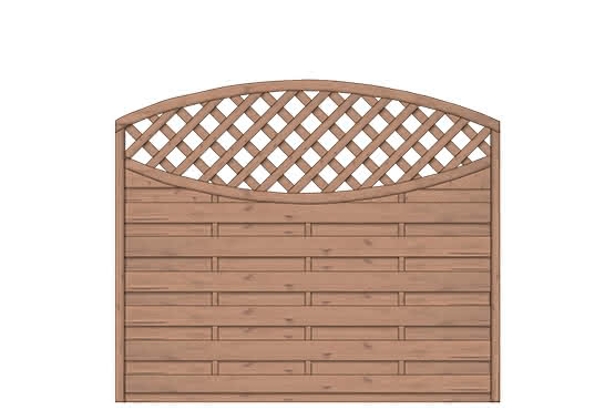 Bogendichtzaun Monegro 180x150/131 cm mit Rankgitter Fichte hellbraun 180 x 150/131 cm mit Rankgitter | Fichte hellbraun