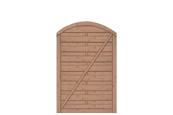 Bogendichtzaun Monegro 100x150/131 cm Tür Fichte hellbraun 100 x 150/131 cm Tür | Fichte hellbraun