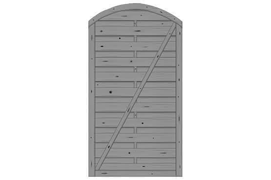 Bogendichtzaun Monegro 100x180/161 cm Tür Fichte Basaltgrau 100 x 180/161 cm Tür | Fichte Basaltgrau