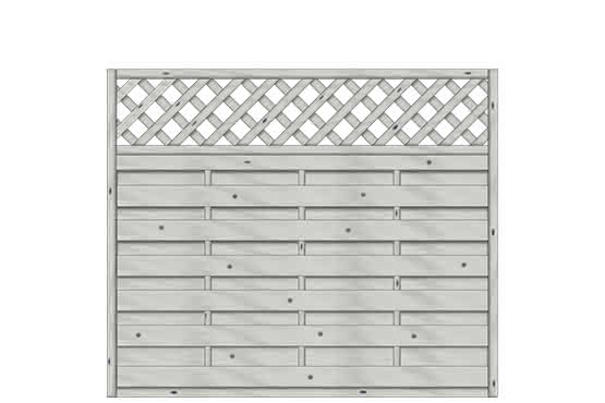 Dichtzaun Madras 180x150 cm mit Rankgitter Fichte Struktur Grau ca. 180 x 150 cm mit Rankgitter | Fichte Grau