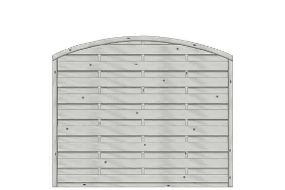 Bogendichtzaun Monegro 180x150/131 cm geschlossen Fichte Struktur Grau 180 x 150/131 cm geschlossen | Fichte Grau