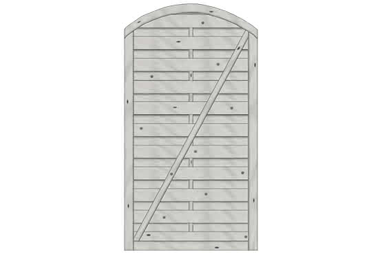 Bogendichtzaun Monegro 100x180/161 cm Tür Fichte Struktur Grau 100 x 180/161 cm Tür | Fichte Grau