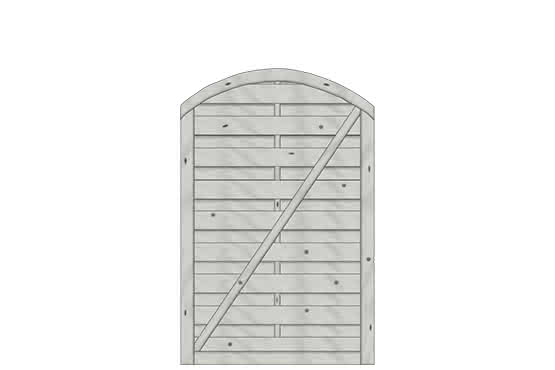 Bogendichtzaun Monegro 100x150/131 cm Tür Fichte Struktur Grau 100 x 150/131 cm Tür | Fichte Grau