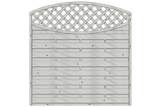 Bogendichtzaun Monegro 180x180/161 cm mit Rankgitter Fichte Struktur Grau 180 x 180/161 cm mit Rankgitter | Fichte Grau