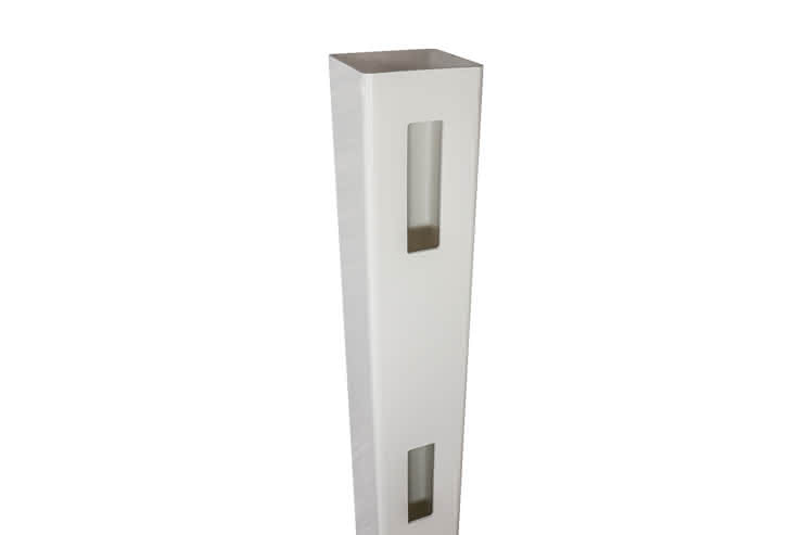 End-Pfosten 127x127x2000 mm für Joda® Weidezaun-System 3-Rail aus Kunststoff weiß End-Pfosten