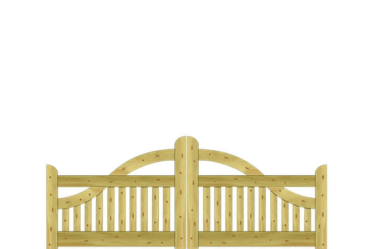 Gartentor Ammerland geschwungen 300x120/90cm Doppeltor KDI grün Doppeltor 3,00 m | KDI grün