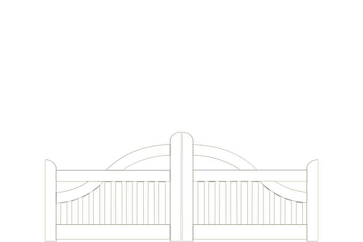 Gartentor Ammerland geschwungen 300x120/90cm Doppeltor Nadelholz Weiß Doppeltor 3,00 m | Nadelholz Weiß