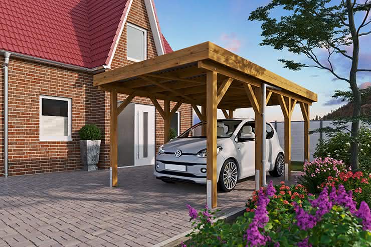 Einzelcarport | Bergen | Breite: 305 cm 