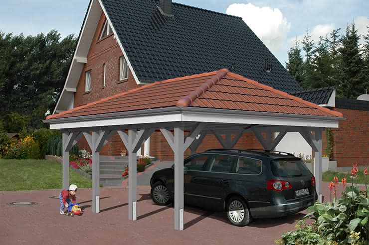 Carport mit Walmdach Kiel | Breite: 505 cm 
